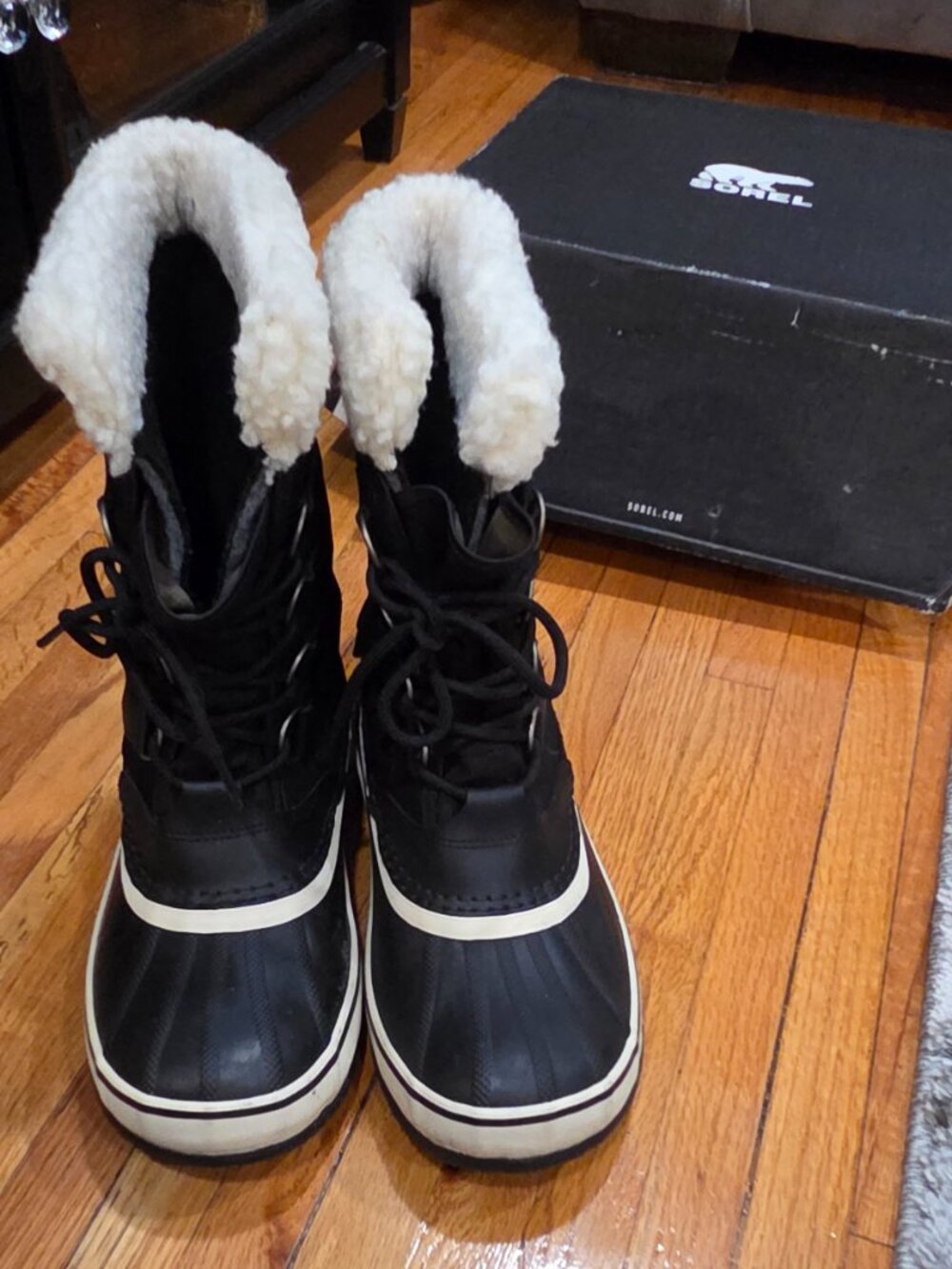 SOREL Winter Carnival Size 8.5 Black / Stone Women’s Snow Boots